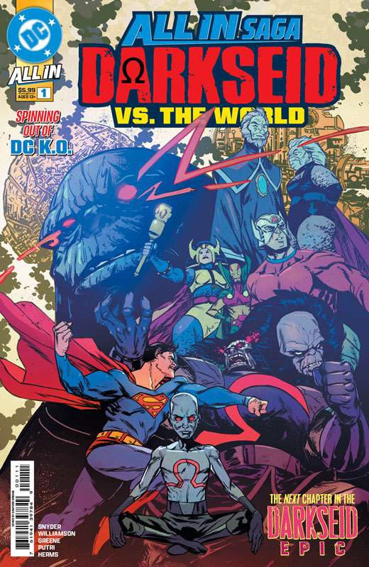 DC ALL IN SAGA DARKSEID VS THE WORLD #1 COVER A SANFORD GREENE